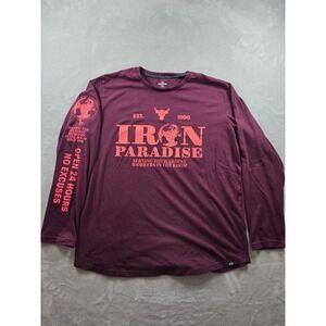Under Armour Project Rock Shirt Mens XXL Iron Paradise 24 Hour No Excuses *Read